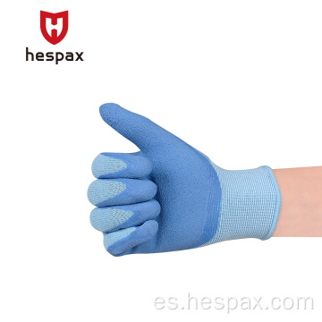 Guantes de trabajo de mano de obra al aire libre de protección de Hespax recubierto de látex